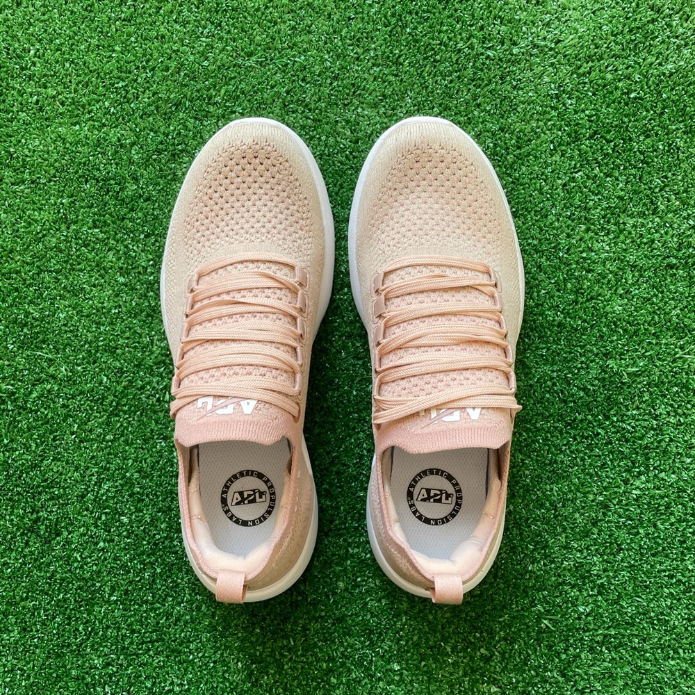 APL TechLoom Trainer Sneakers in Blush Pink and White